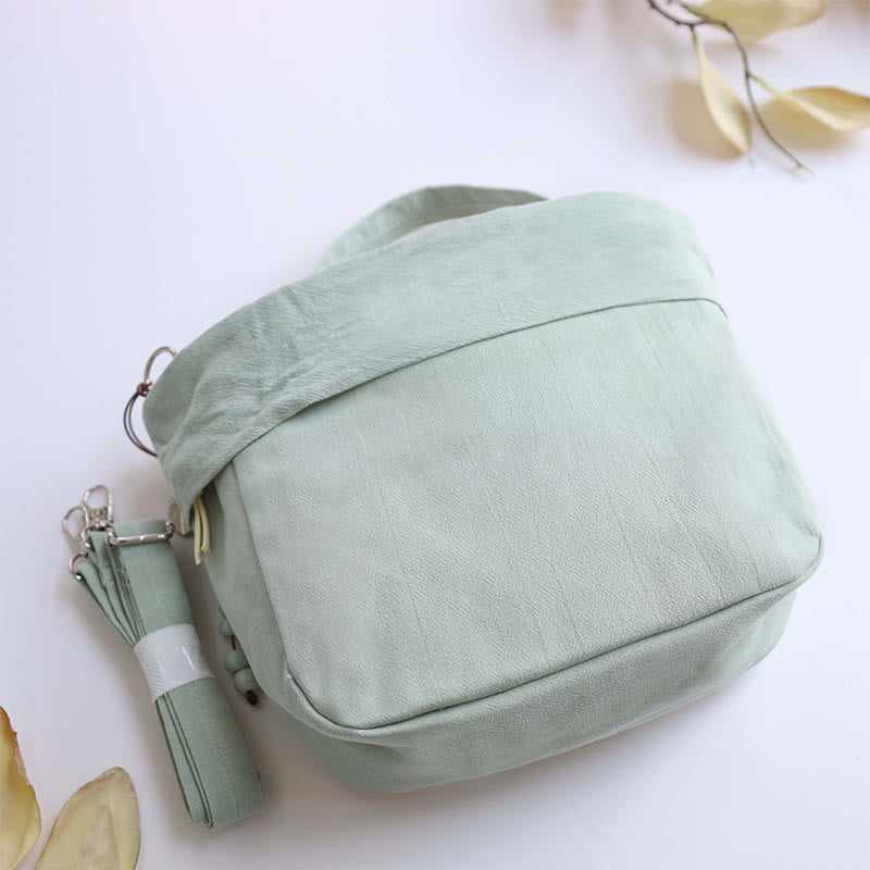 Nimara Ritual Suzhou Embroidery Lotus Epiphyllum Magnolia Cotton Linen Tote Crossbody Bag Shoulder Bag Handbag