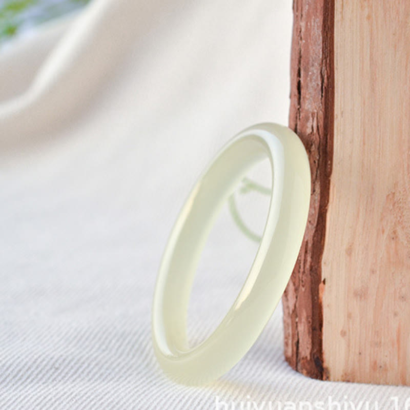 Nimara Ritual Natural Afghanistan Jade Abundance Cuff Bracelet Bangle