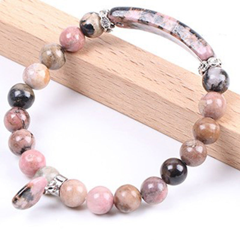 Nimara Ritual Natural Quartz Love Heart Healing Beads Bracelet
