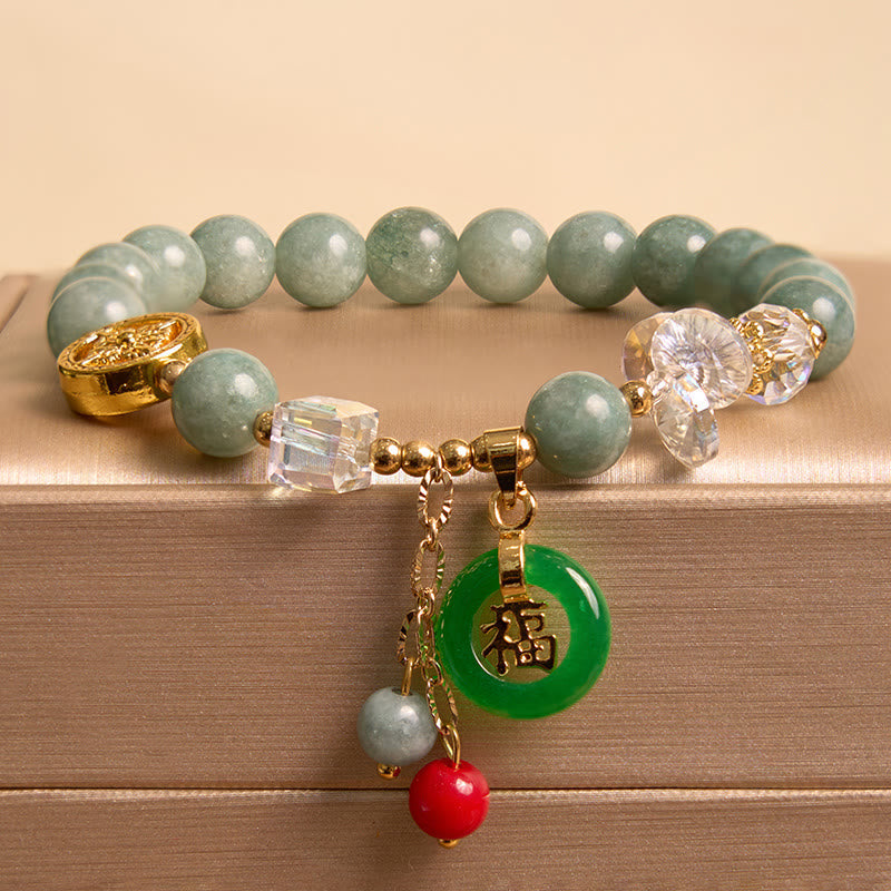 Blessing Good Luck Fu Character Charm Healing Bracelet