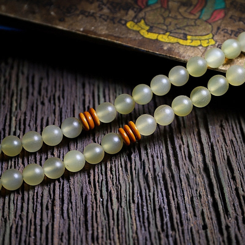 Nimara Ritual 108 Mala Beads Tibet Sheep Horn Amber Luck Bracelet