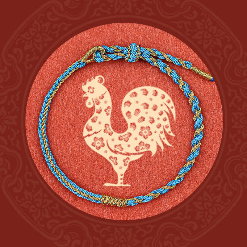 Nimara Ritual Handmade Chinese Zodiac Rabbit Rooster Rat Horse Dragon Protection Braid String Bracelet