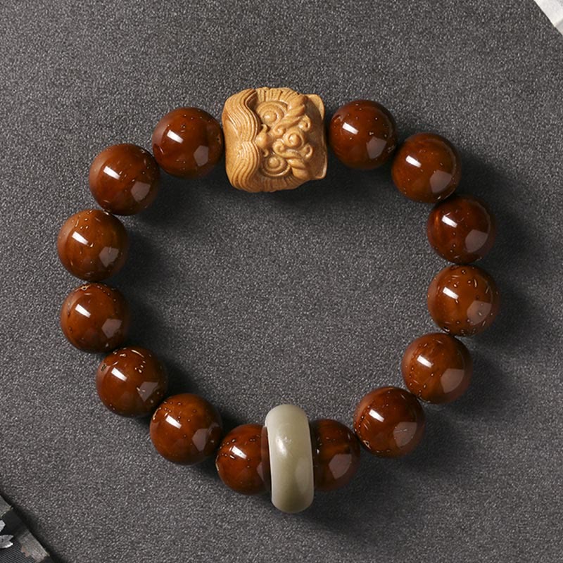 Nimara Ritual Purple Bodhi Seed Dancing Lion Wisdom Bracelet