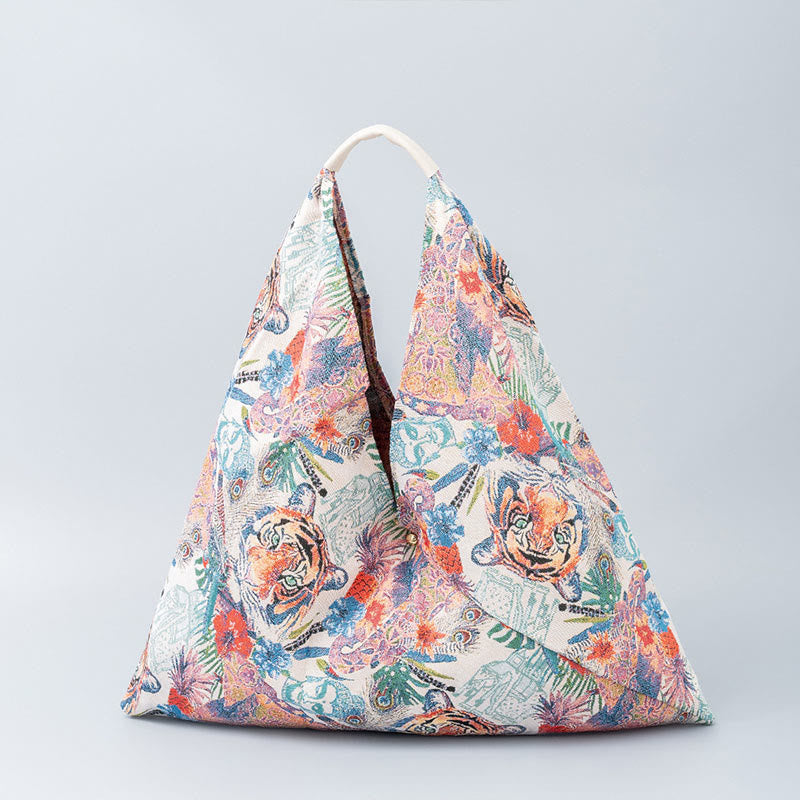 Nimara Ritual Geometry Tiger Flowers Leopard Stripes Print Underarm Triangle Shoulder Bag