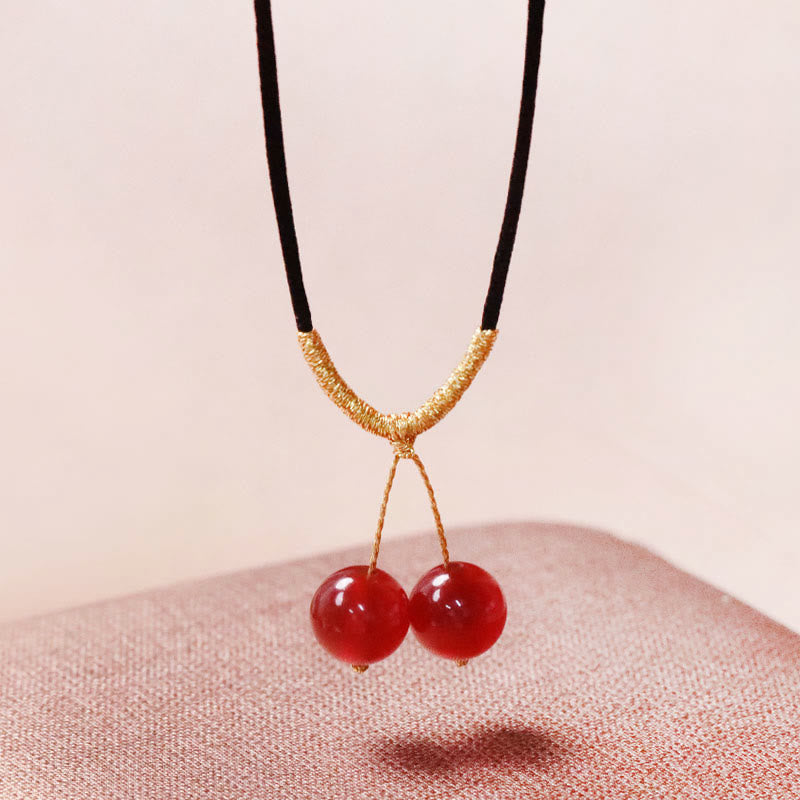 Nimara Ritual Natural Red Agate Chalcedony Self-acceptance Confidence String Bead Bracelet Necklace Pendant