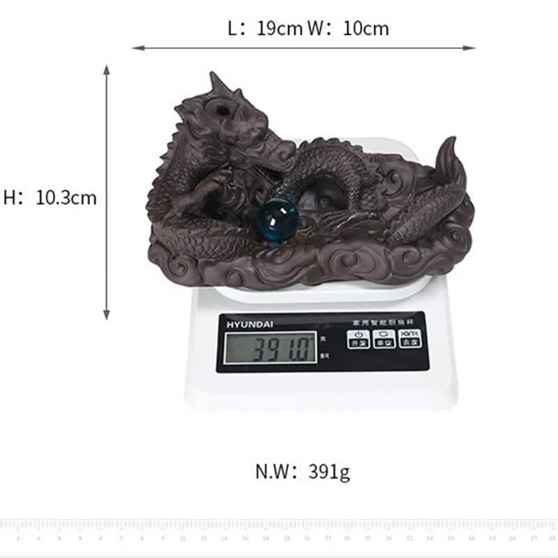 Nimara Ritual Dragon Playing Ball Flower Protection Incense Burner Decoration