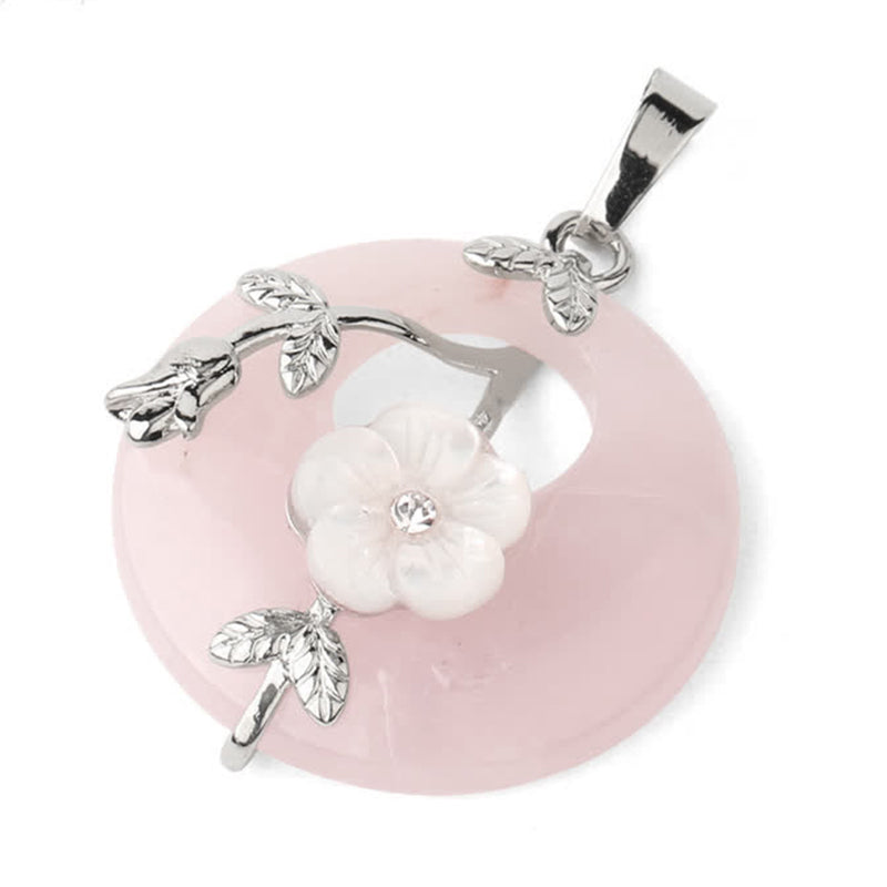 Nimara Ritual Various Crystal Amethyst Green Aventurine Flower Healing Necklace Pendant