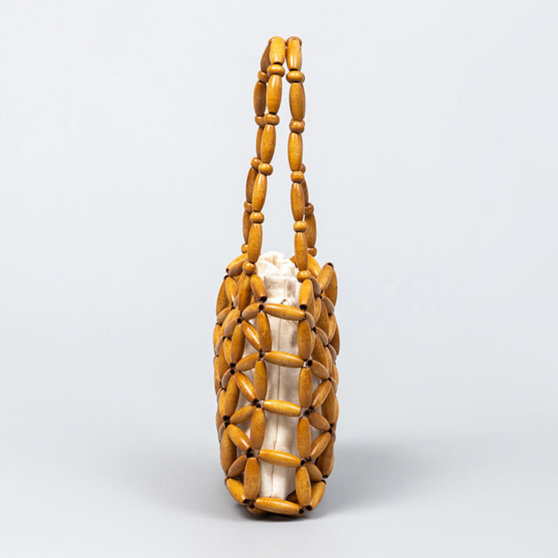 Nimara Ritual Hand-woven Mini Wooden Beads Handbag