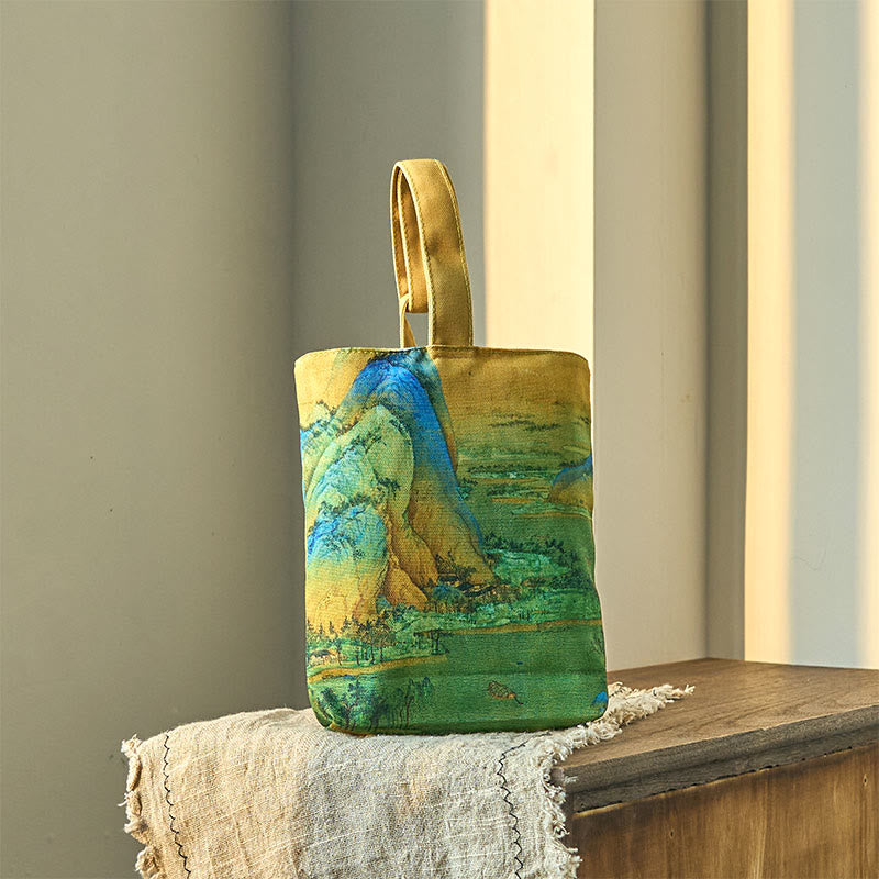 Nimara Ritual Landscape Painting Canvas Handbag