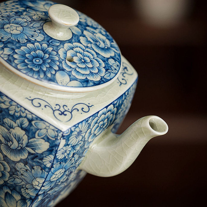 Nimara Ritual Blue and White Porcelain Chinese Gongfu Tea Ceramic Kung Fu Teapot Cup Tea Filter Canister