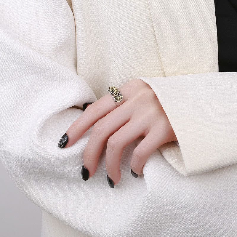 Nimara Ritual 925 Sterling Silver PiXiu Luck Wealth Adjustable Ring