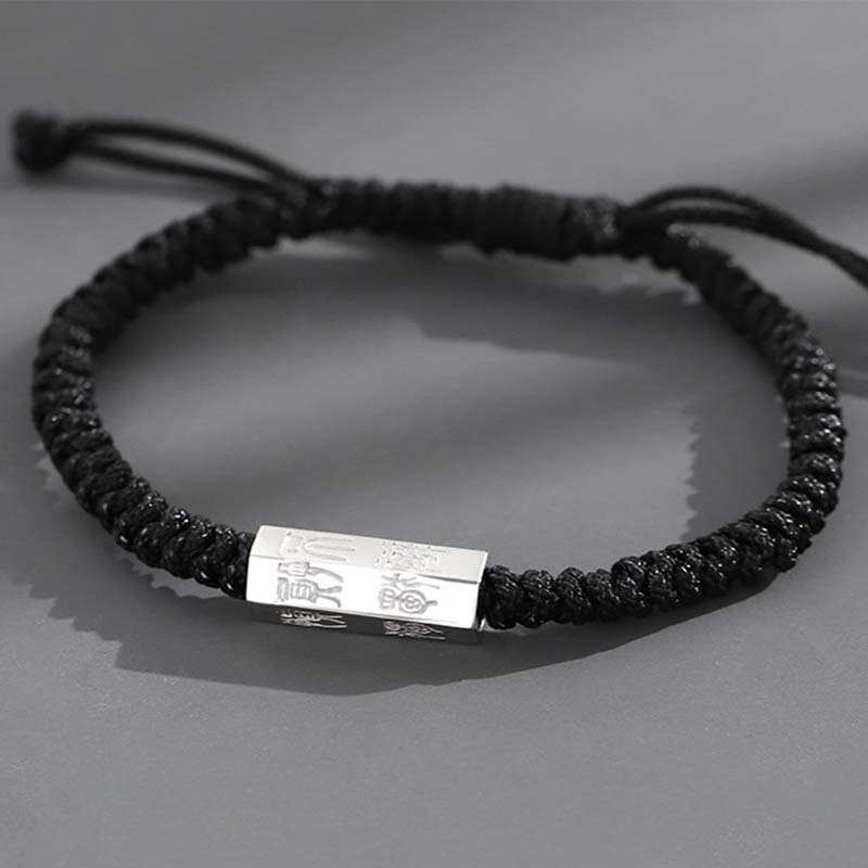 Nimara Ritual 925 Sterling Silver Letter Engraving Blessing String Bracelet