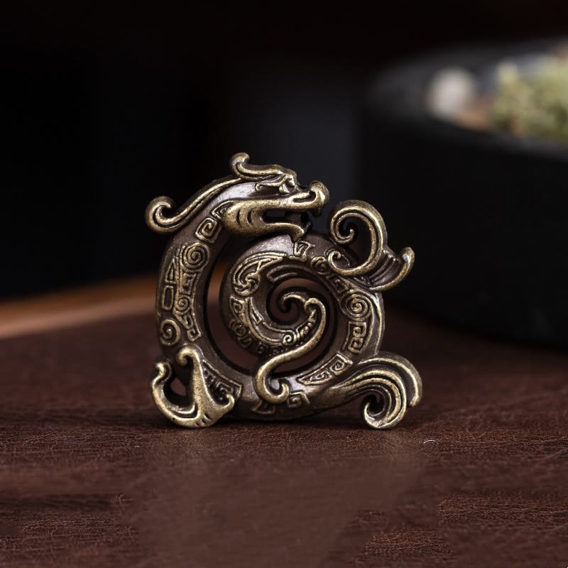 Nimara Ritual Mini Auspicious Dragon Pattern Meditation Zinc Alloy Small Incense Stick Burner
