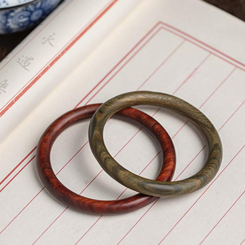Nimara Ritual Tibetan Small Leaf Red Sandalwood Ebony Green Sandalwood Protection Bracelet Bangle