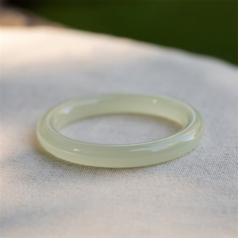 Nimara Ritual Natural Afghanistan Jade Abundance Cuff Bracelet Bangle