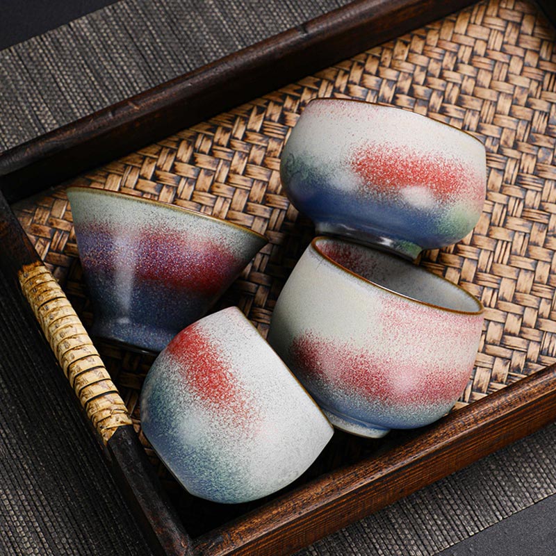 Nimara Ritual Retro Red Gradient Kiln Change Ceramic Teacup Kung Fu Tea Cup
