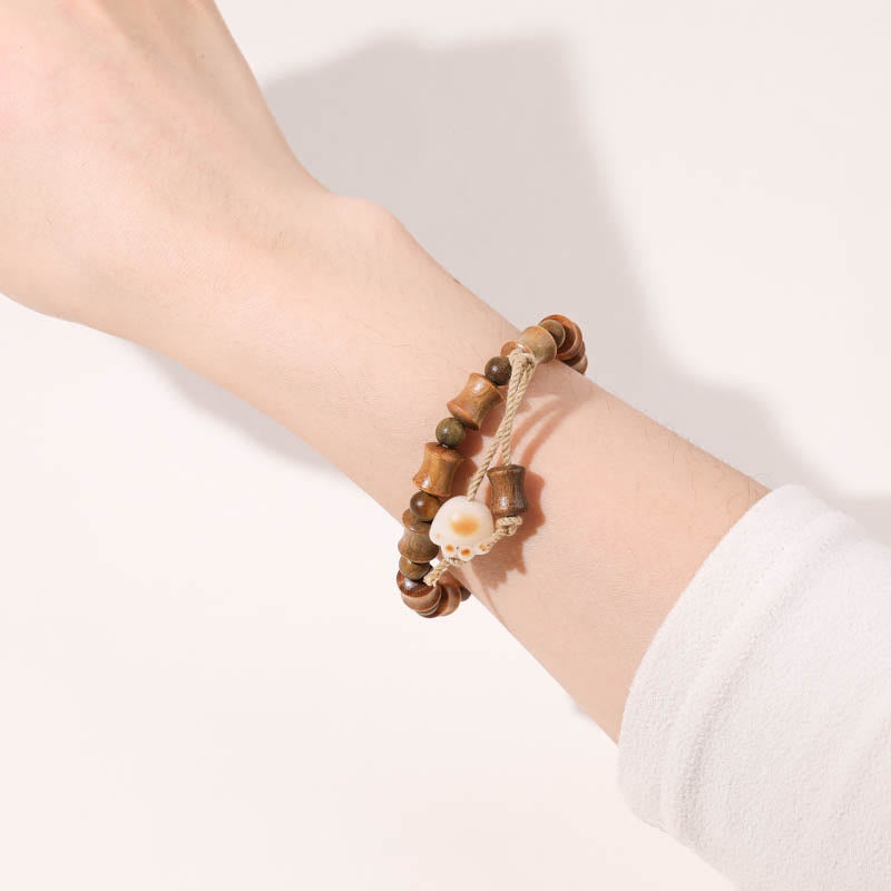 Nimara Ritual Green Sandalwood Bodhi Seed Cat Claw Bamboo Peace Bracelet