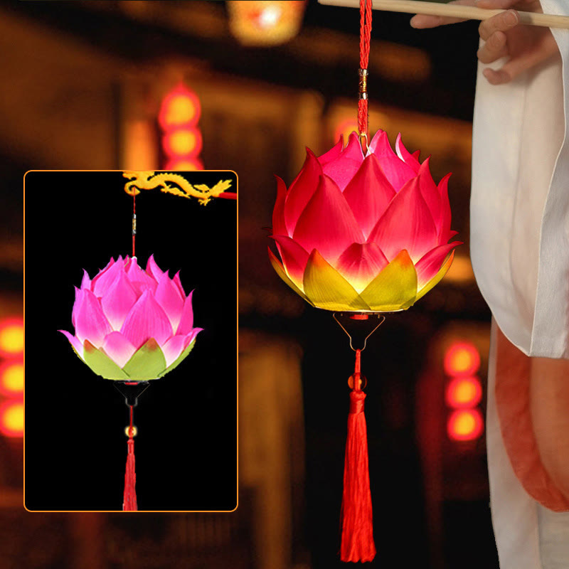 Nimara Ritual DIY Lotus Flower Dragon Lantern Tassel Lamp Decoration