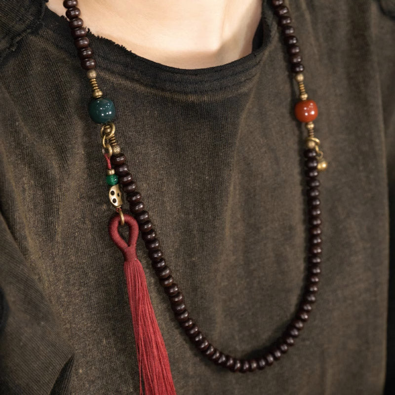 Nimara Ritual 108 Mala Beads Natural Tibet Purple Bodhi Seed Auspiciousness Bracelet