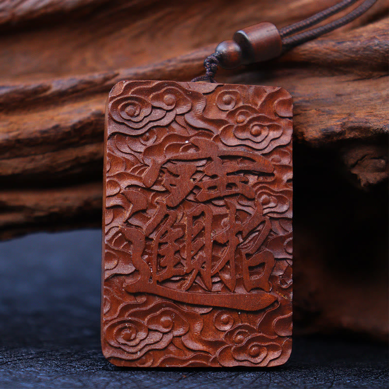 Nimara Ritual Natural Lightning Struck Jujube Wood PiXiu Copper Coin Good Fortune Necklace Pendant