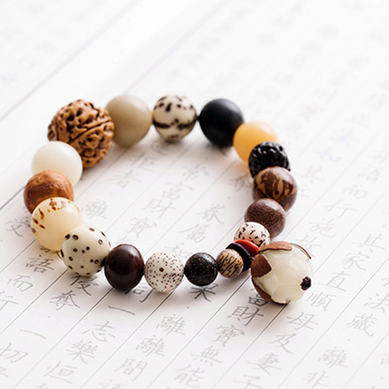 Nimara Ritual Bodhi Seed Lotus Wisdom Peace Wrist Mala Bracelet
