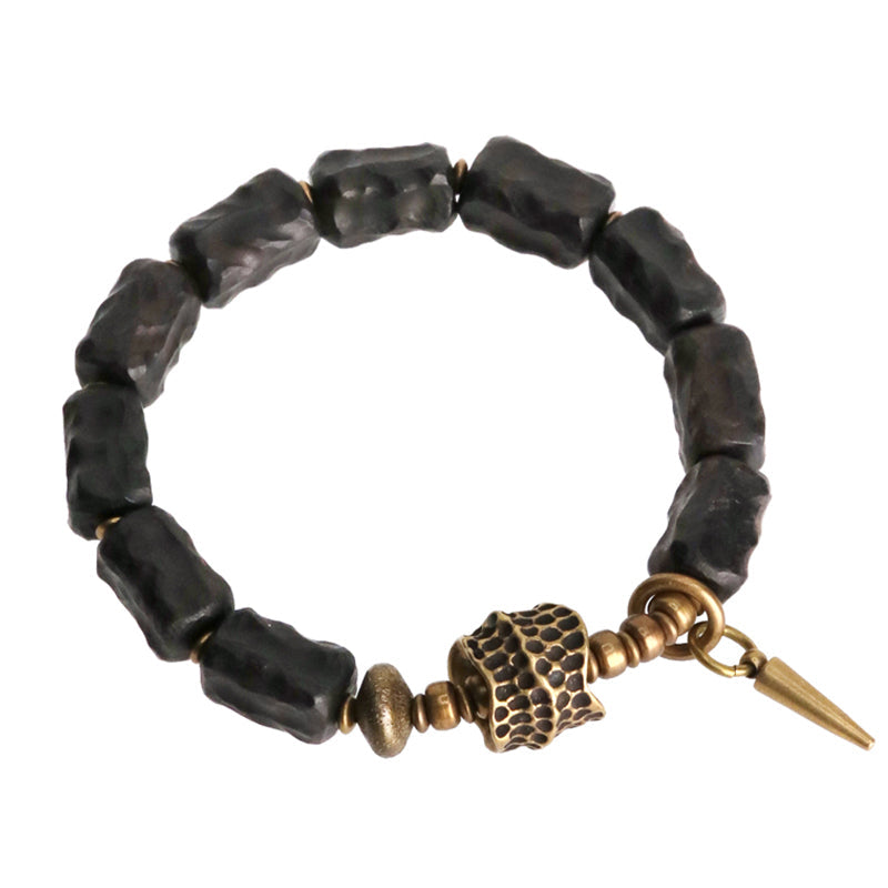 Nimara Ritual Ebony Wood Copper Balance Protection Couple Bracelet