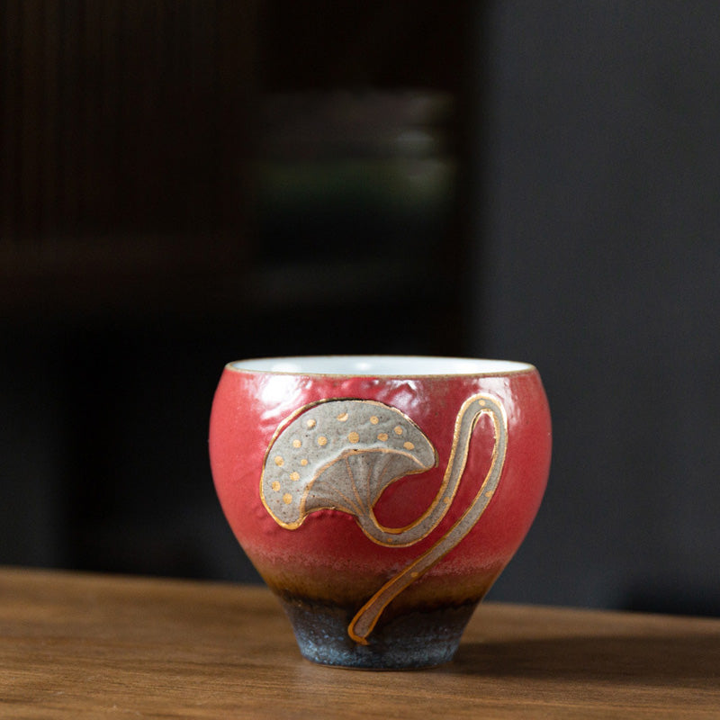 Nimara Ritual Lotus Pod Engraved Teacup Kung Fu Tea Cup