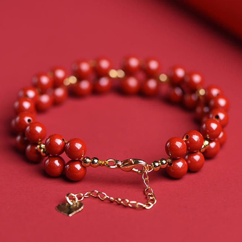 Nimara Ritual Natural Cinnabar Beaded Blessing Bracelet