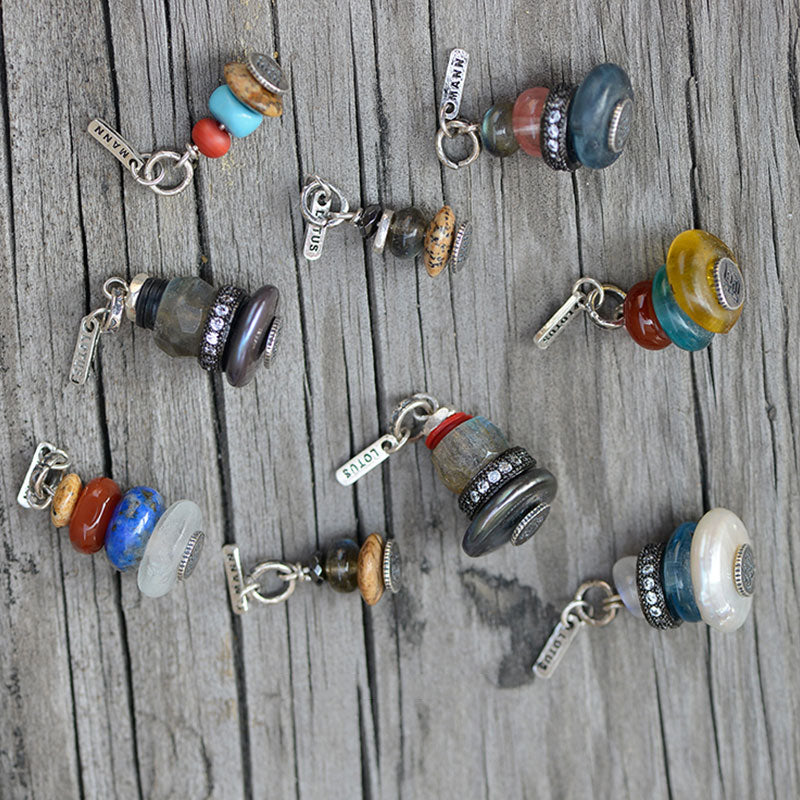 Nimara Ritual Zen Cairn Labradorite Various Crystals Calm Pendant Necklace