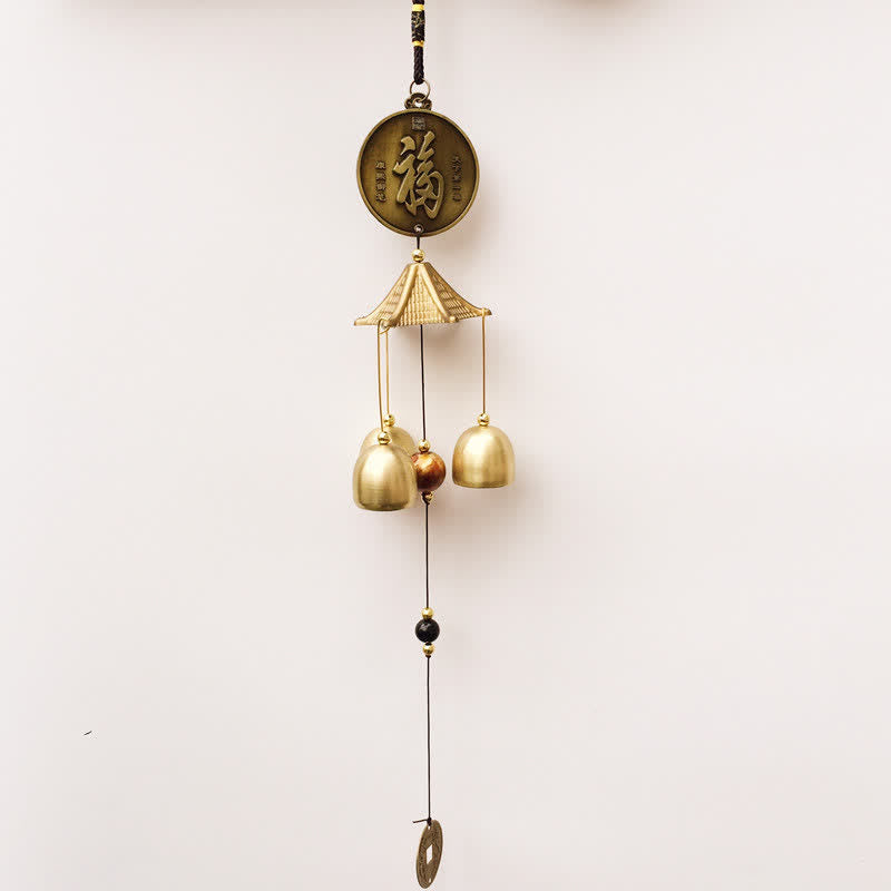Nimara Ritual Blessing Letter Elephant Bagua Auspicious Coin Wall Hanging Chime Bell Handmade Home Decoration