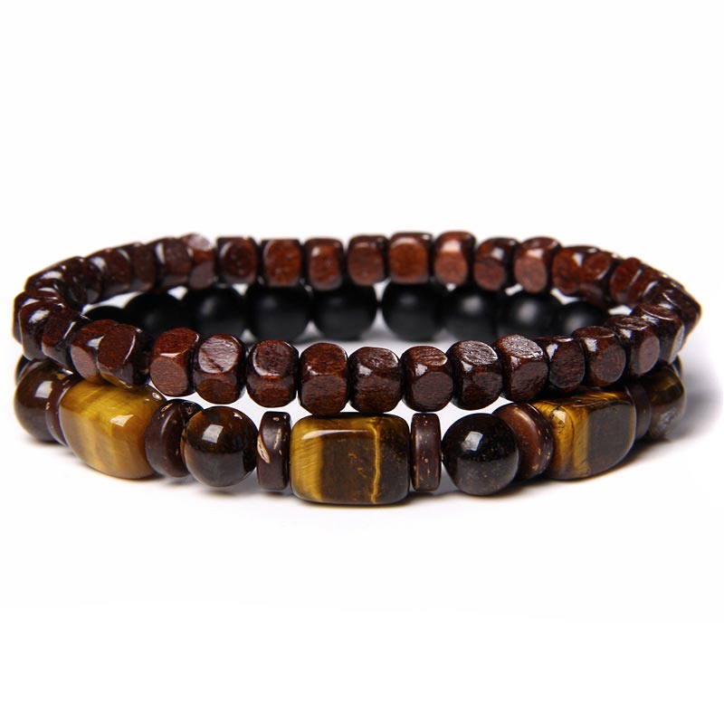 Nimara Ritual Tiger Eye Frosted Stone Hematite Courage Bracelet