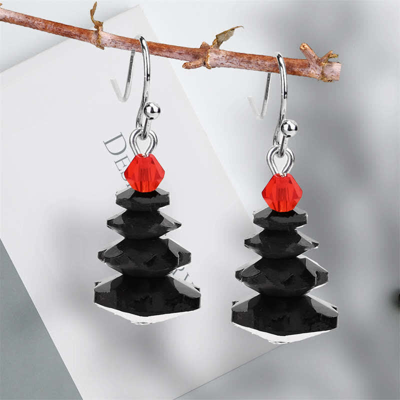 Nimara Ritual Various Crystals Christmas Tree Amethyst Peace Healing Drop Earrings