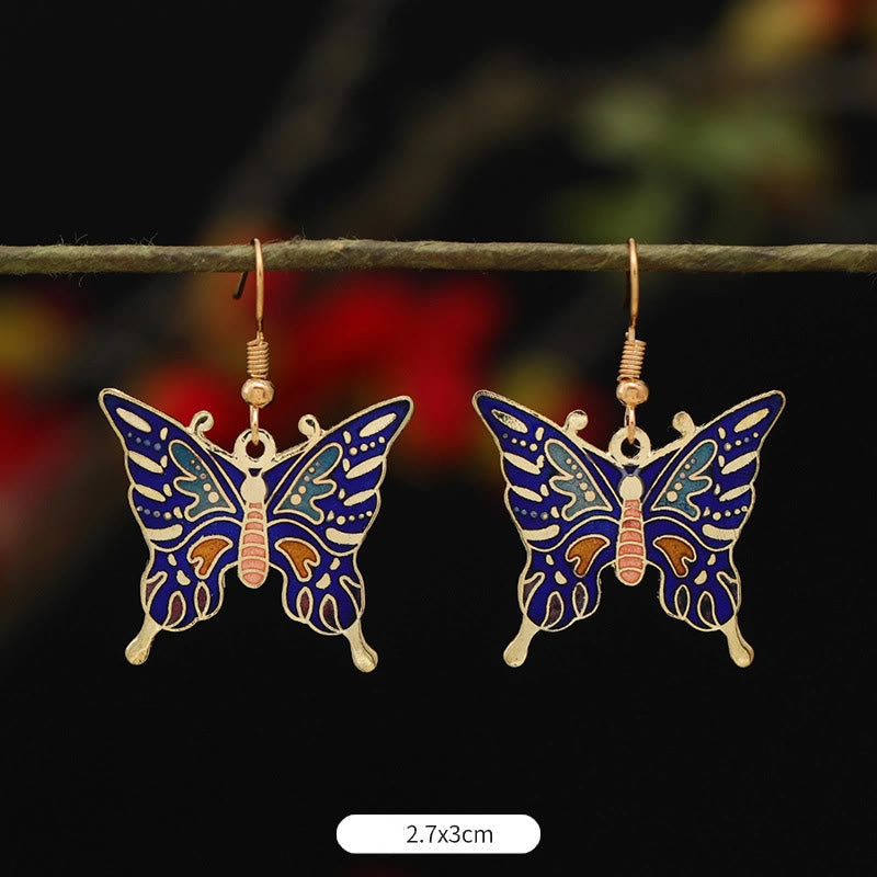 Nimara Ritual Lotus Butterfly Flower Alloy Copper Enlightenment Drop Earrings
