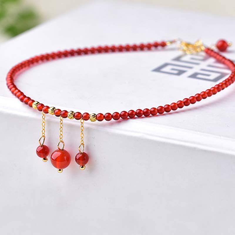 Nimara Ritual Red Agate Confidence Calm Anklet
