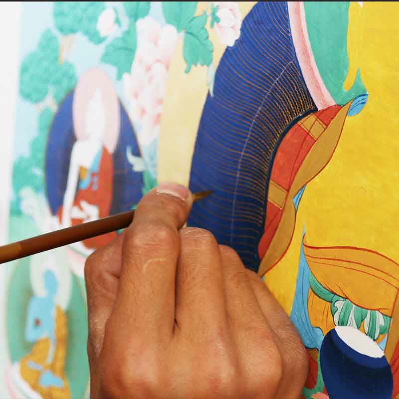 Nimara Ritual Tibetan Handmade Thangka Painting Spiritual Blessing Blind Box Random Color Pattern