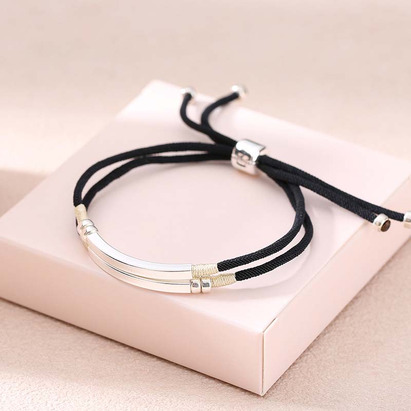 Nimara Ritual 925 Sterling Silver Red String Layered Braid Bracelet