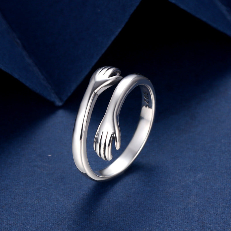 Nimara Ritual 925 Sterling Silver Love Hug Thumb Ring