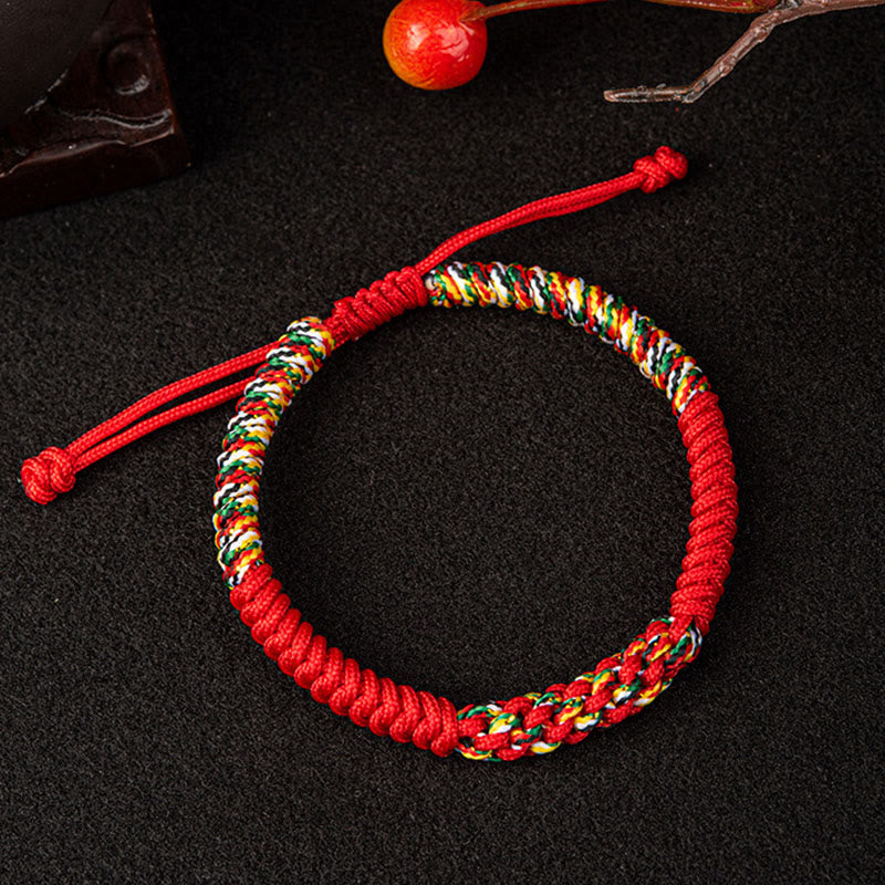 Nimara Ritual Tibetan Handmade Colorful King Kong Knot Luck Braid String Bracelet