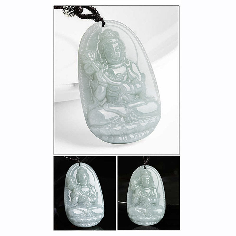 Nimara Ritual Chinese Zodiac Natal Buddha Jade Wealth Prosperity Necklace Pendant