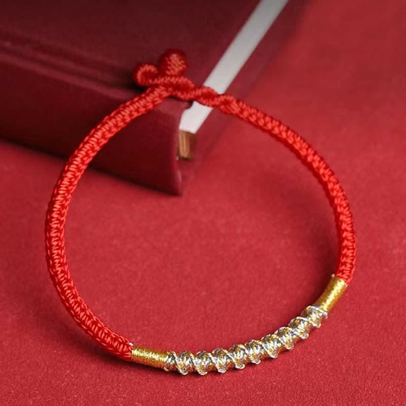 Nimara Ritual 925 Sterling Silver Luck Strength Red String Protection Braid Bracelet