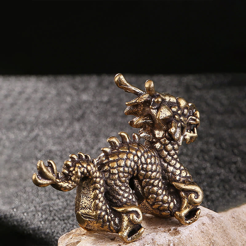 Nimara Ritual Year Of The Dragon Small Auspicious Brass Dragon Luck Success Home Decoration