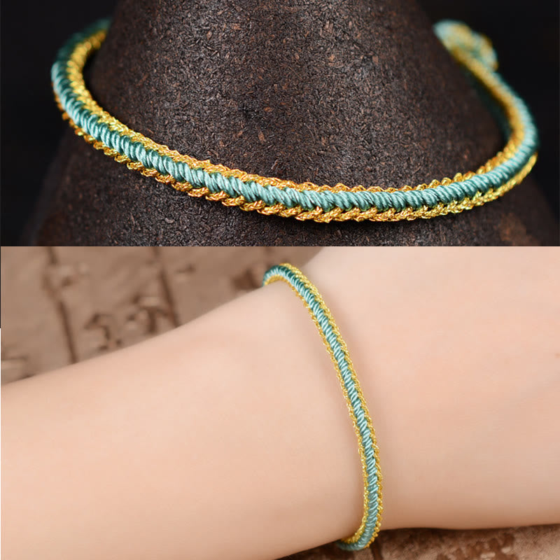 Nimara Ritual Two-Color Rope Handcrafted Eight Thread Peace Knot Bracelet