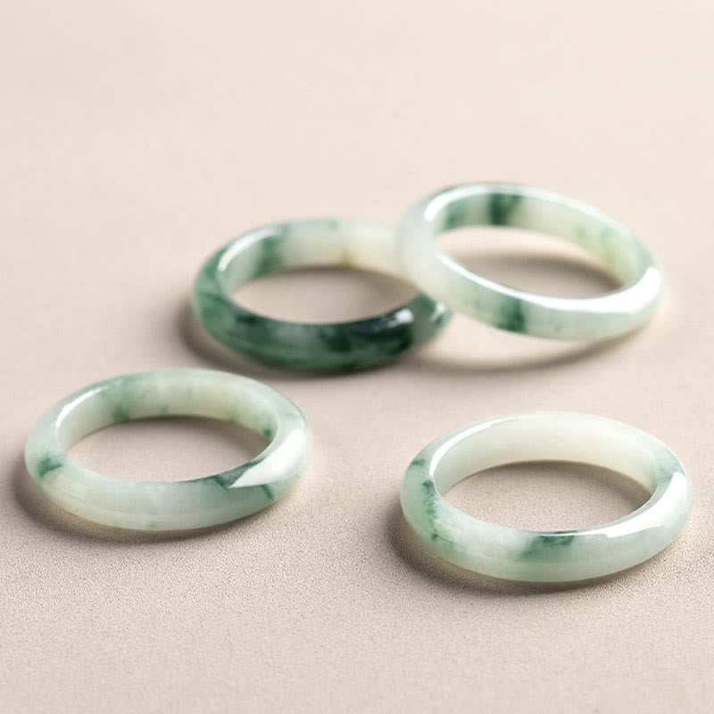 Nimara Ritual Natural Green Jade Luck Abundance Ring