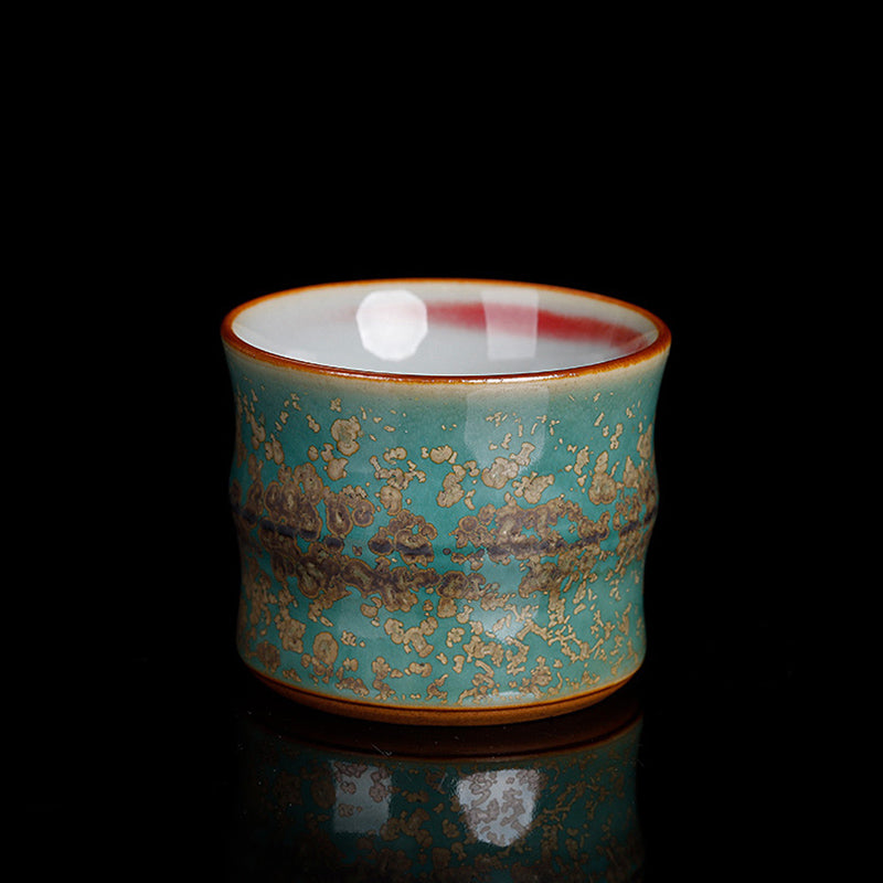 Nimara Ritual Kiln Change Ceramic Bamboo Design Teacup Kung Fu Tea Cup