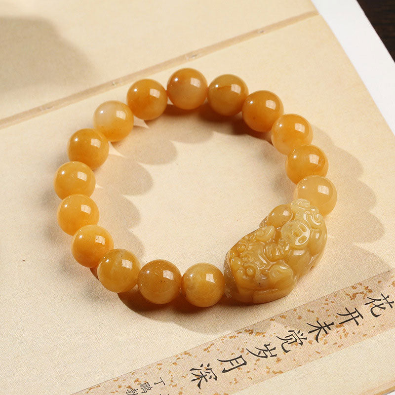 Nimara Ritual Golden Silk Jade Pixiu Wealth Bracelet