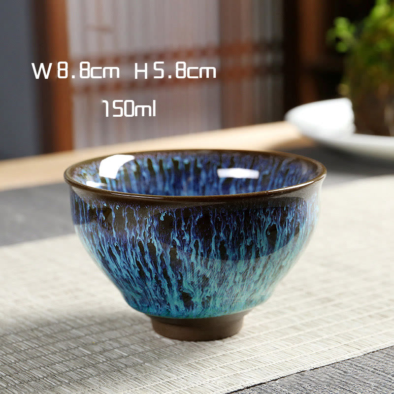 Nimara Ritual Multicolor Ceramic Teacup Ocean Wave Tea Cups