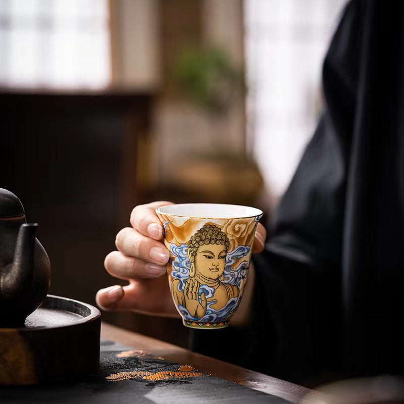 Nimara Ritual Dunhuang Color Flying Apsaras Teacup Kung Fu Tea Cup
