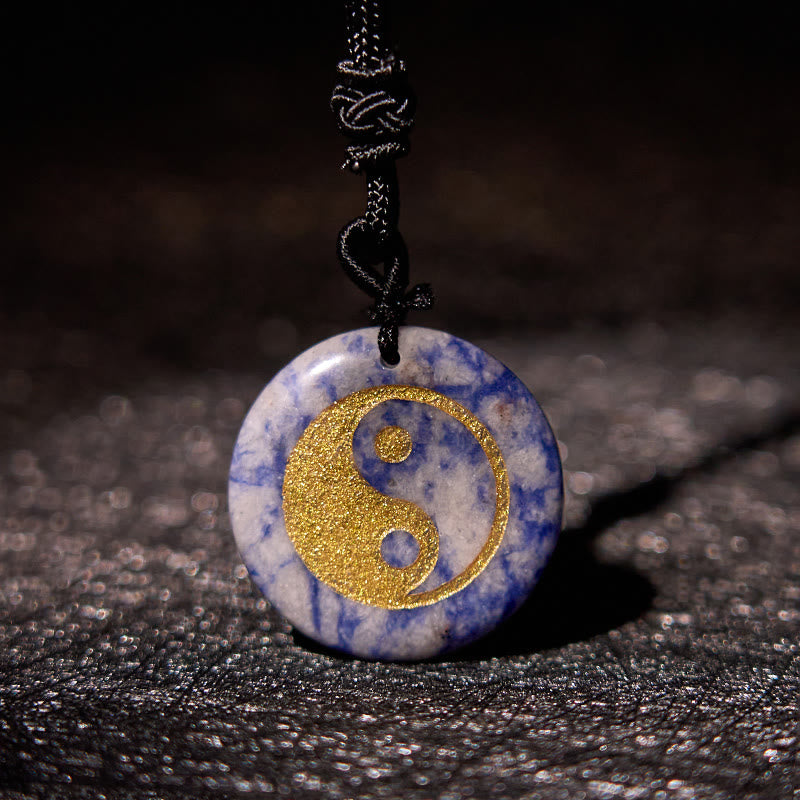 Nimara Ritual Various Crystal Amethyst Tiger Eye Green Aventurine Yin Yang Spiritual Necklace Pendant