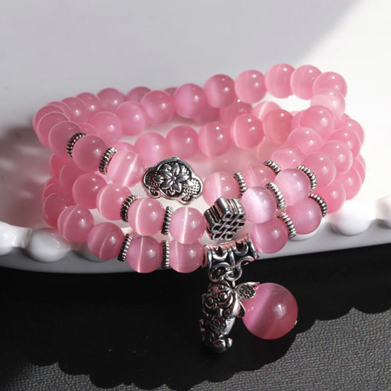 Nimara Ritual Cat Eye PiXiu Support Triple Wrap Bracelet