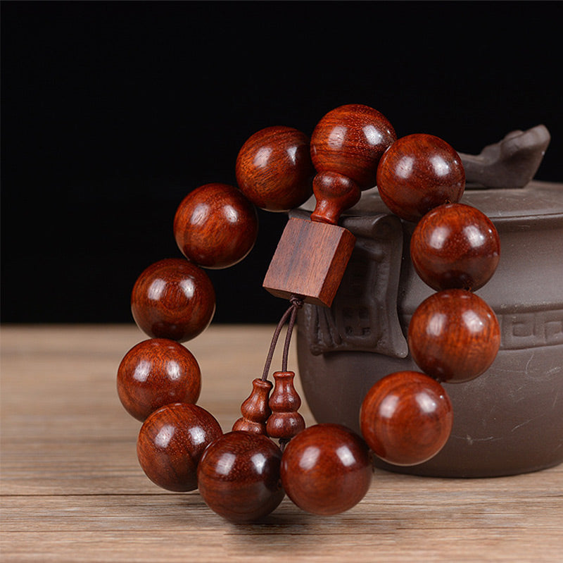 Nimara Ritual Tibetan Small Leaf Red Sandalwood Relaxation Bracelet